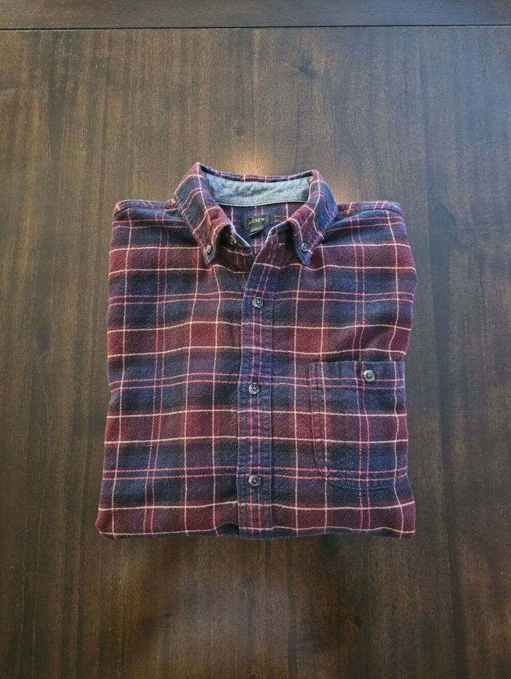 J. Crew Plaid Wool/Cotton Button Down Shirt Size Medium